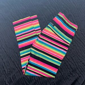K-DEER neon stripe capri leggings